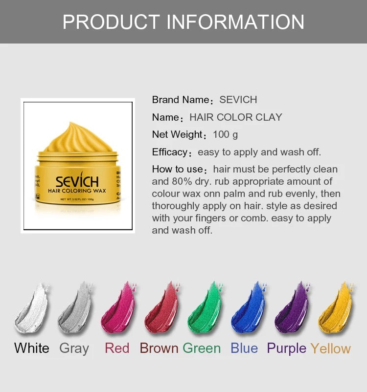 Stunning Temporary Hair Color Dye-Wax