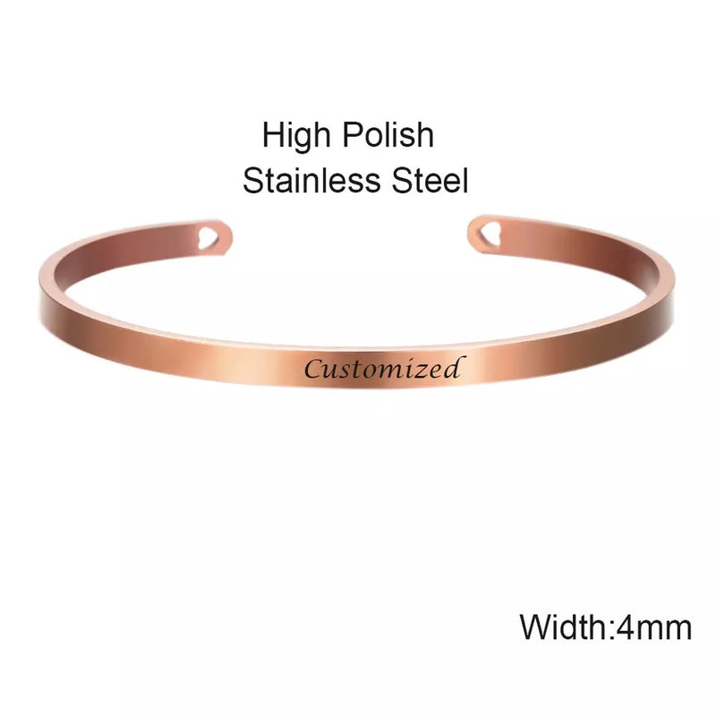 Laser Engraved Positive Inspirational Quote Mantra Bracelets