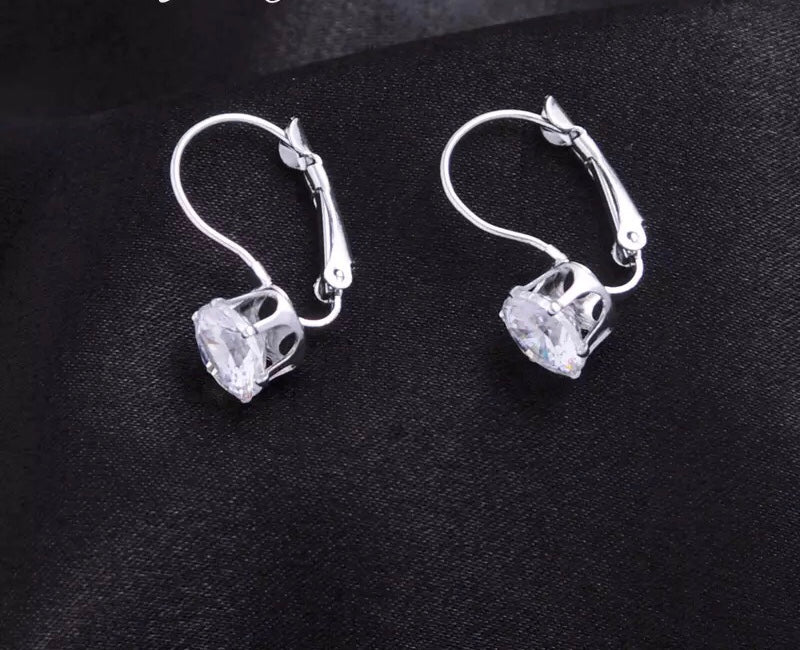 Fashion Cubic Zirconia Drop Hoop Earrings
