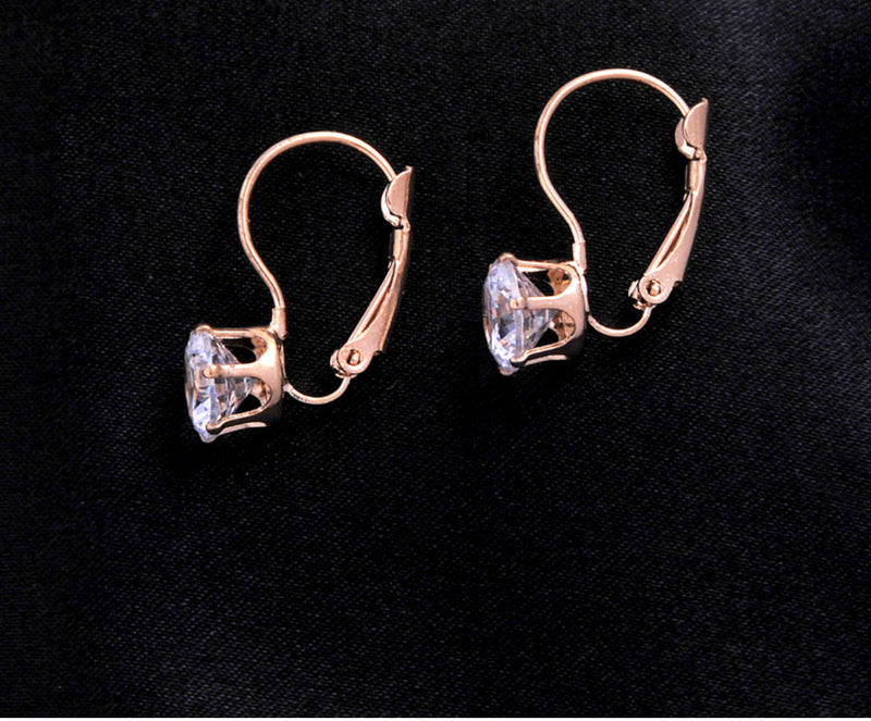 Fashion Cubic Zirconia Drop Hoop Earrings