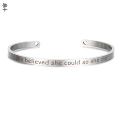 Laser Engraved Positive Inspirational Quote Mantra Bracelets