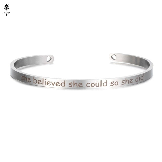 Laser Engraved Positive Inspirational Quote Mantra Bracelets