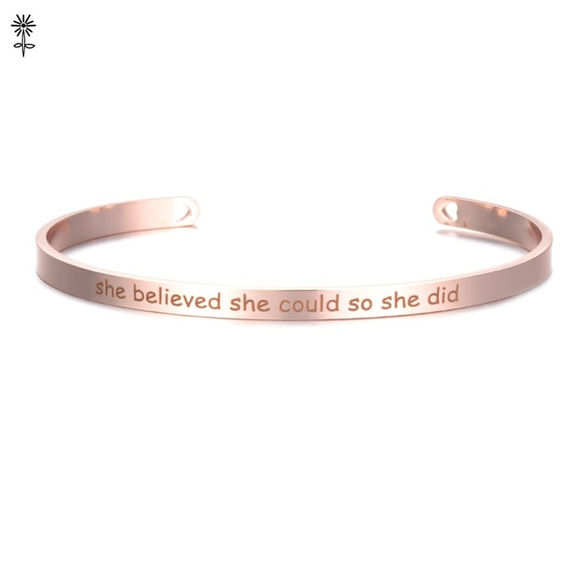 Laser Engraved Positive Inspirational Quote Mantra Bracelets
