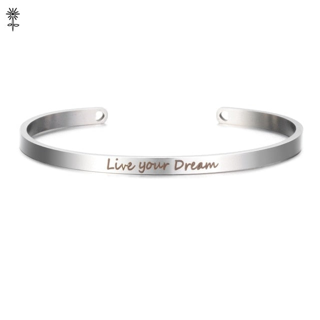 Laser Engraved Positive Inspirational Quote Mantra Bracelets