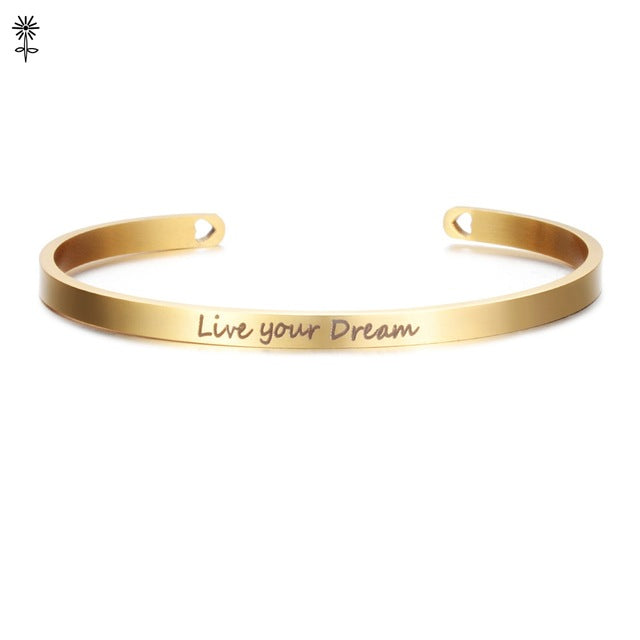 Laser Engraved Positive Inspirational Quote Mantra Bracelets