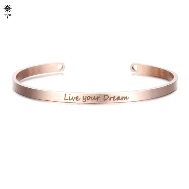 Laser Engraved Positive Inspirational Quote Mantra Bracelets