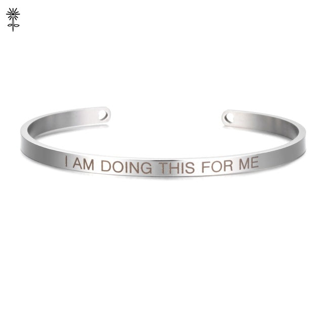Laser Engraved Positive Inspirational Quote Mantra Bracelets