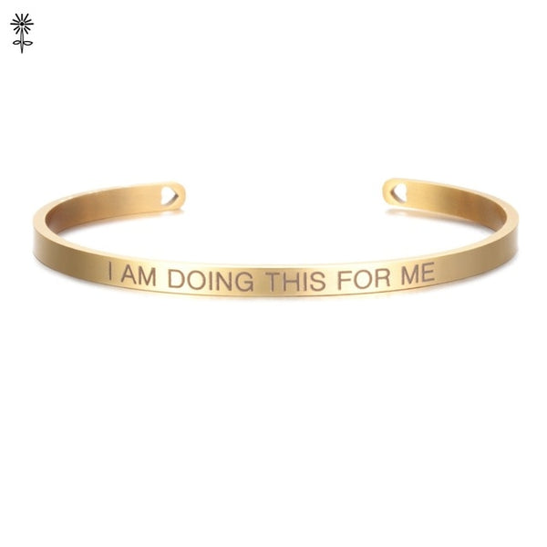 Laser Engraved Positive Inspirational Quote Mantra Bracelets