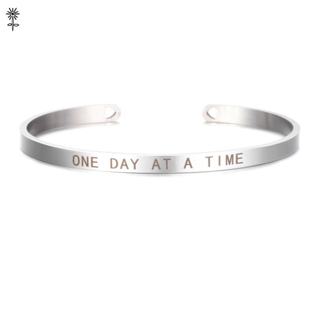 Laser Engraved Positive Inspirational Quote Mantra Bracelets