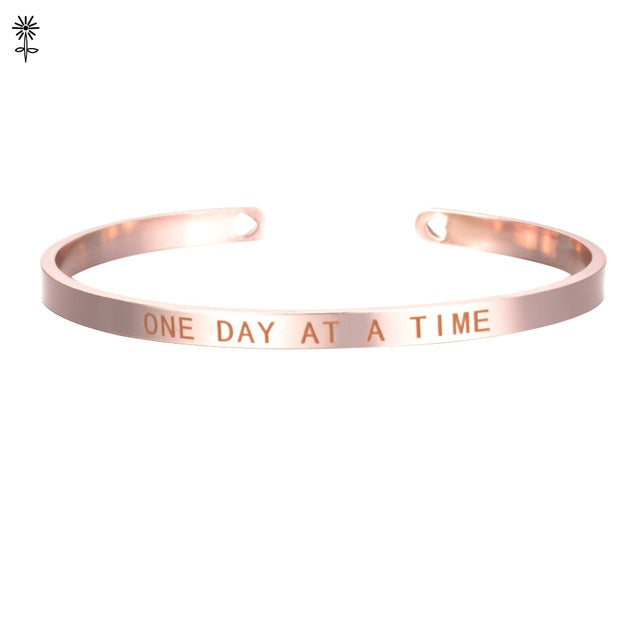 Laser Engraved Positive Inspirational Quote Mantra Bracelets