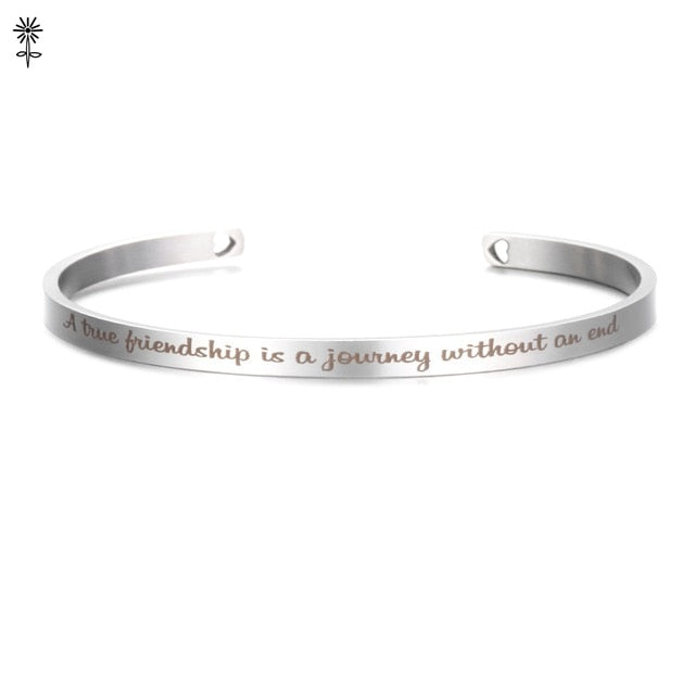 Laser Engraved Positive Inspirational Quote Mantra Bracelets