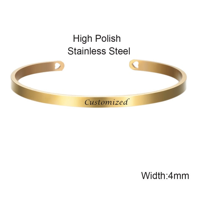 Laser Engraved Positive Inspirational Quote Mantra Bracelets