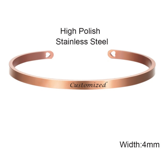 Laser Engraved Positive Inspirational Quote Mantra Bracelets