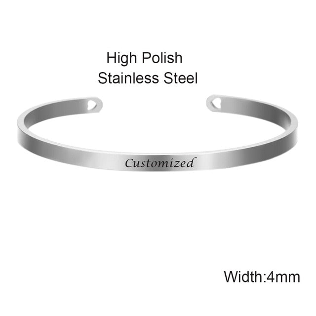 Laser Engraved Positive Inspirational Quote Mantra Bracelets