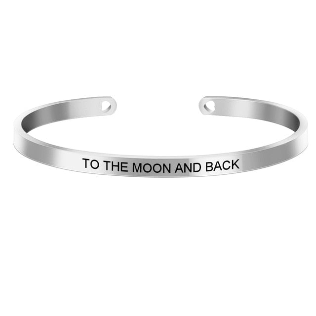 Laser Engraved Positive Inspirational Quote Mantra Bracelets