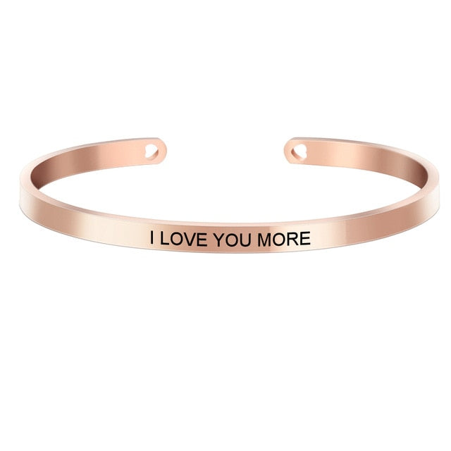Laser Engraved Positive Inspirational Quote Mantra Bracelets