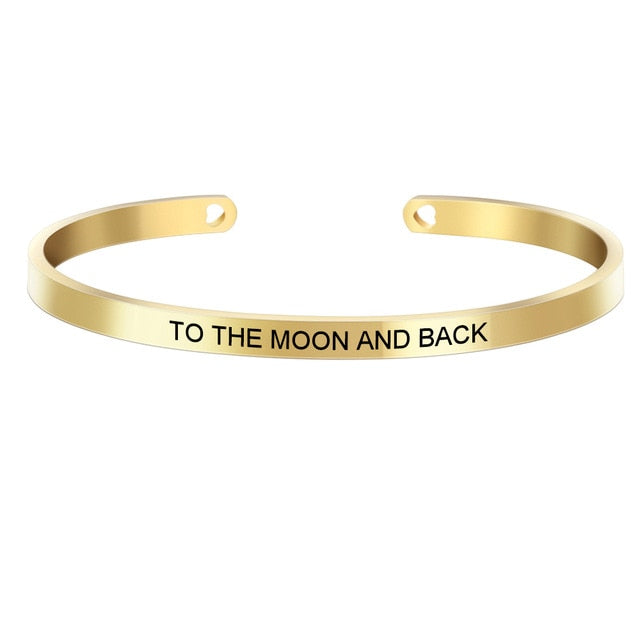 Laser Engraved Positive Inspirational Quote Mantra Bracelets
