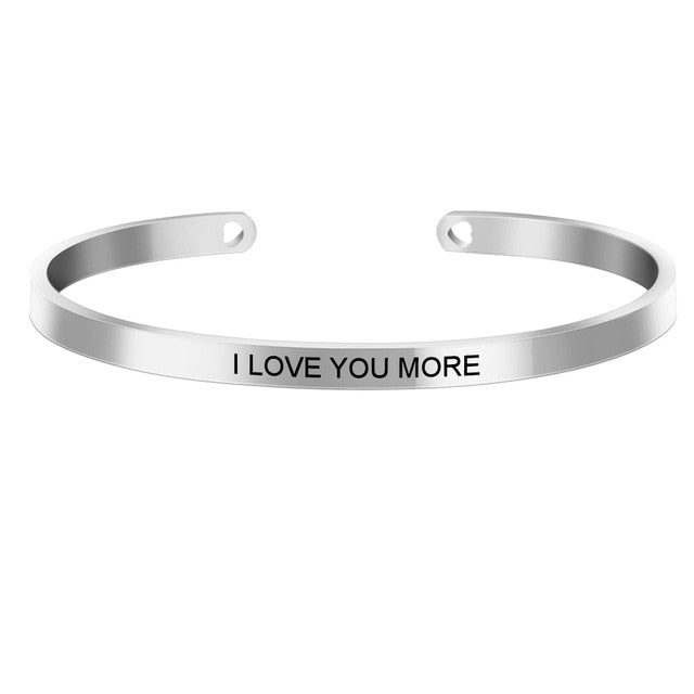 Laser Engraved Positive Inspirational Quote Mantra Bracelets