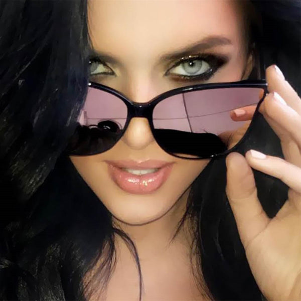Designer Flat Top Oversized Mirror Sun Cat Eye Glasses