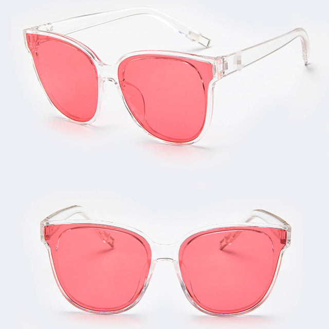 Designer Flat Top Oversized Mirror Sun Cat Eye Glasses