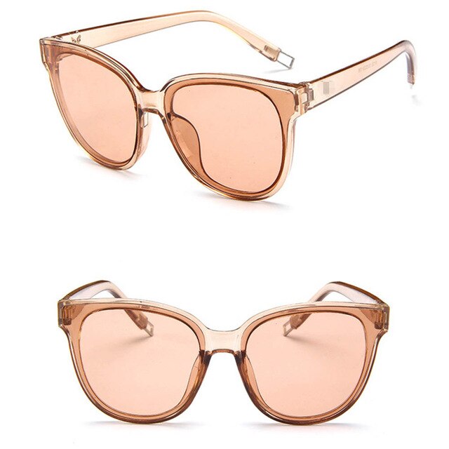 Designer Flat Top Oversized Mirror Sun Cat Eye Glasses