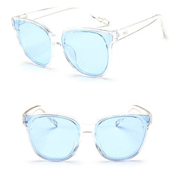Designer Flat Top Oversized Mirror Sun Cat Eye Glasses