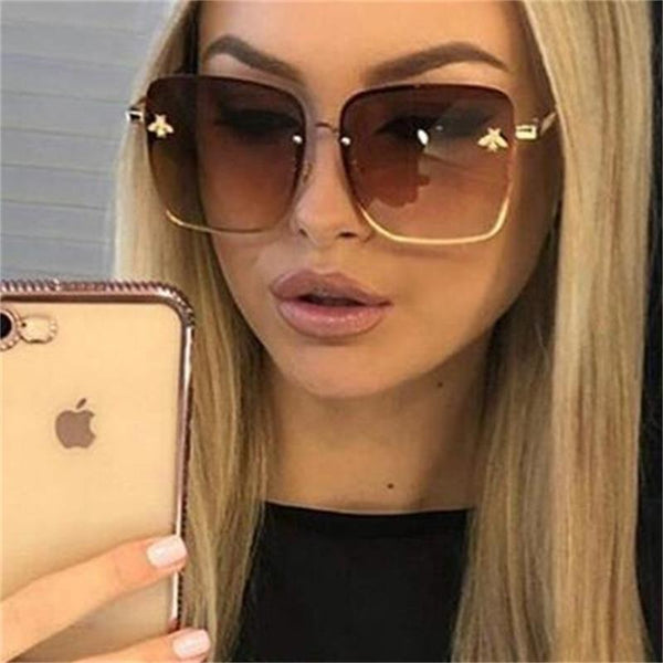 Bee Square  Luxury Fashion Women Sunglasses