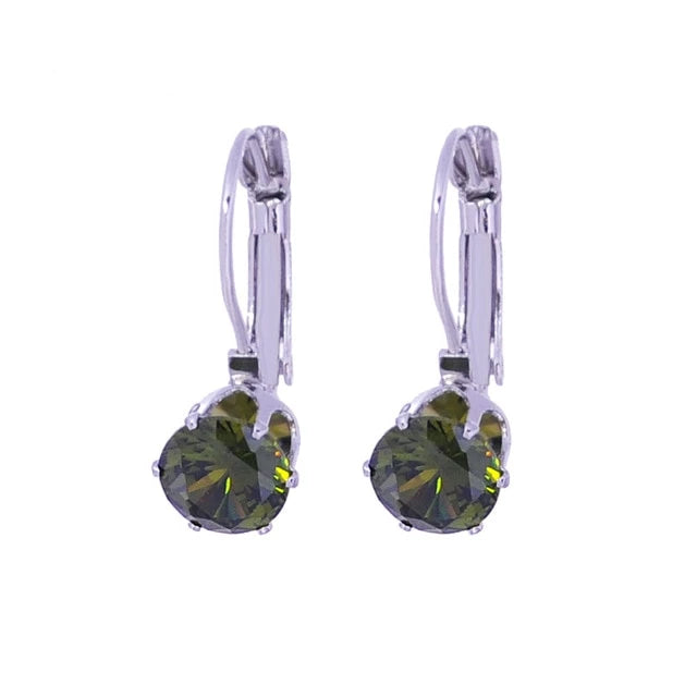 Fashion Cubic Zirconia Drop Hoop Earrings