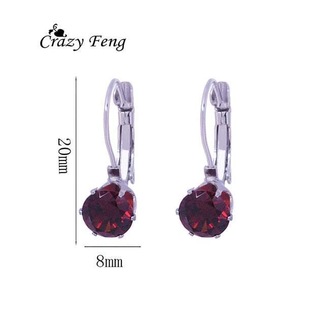 Fashion Cubic Zirconia Drop Hoop Earrings