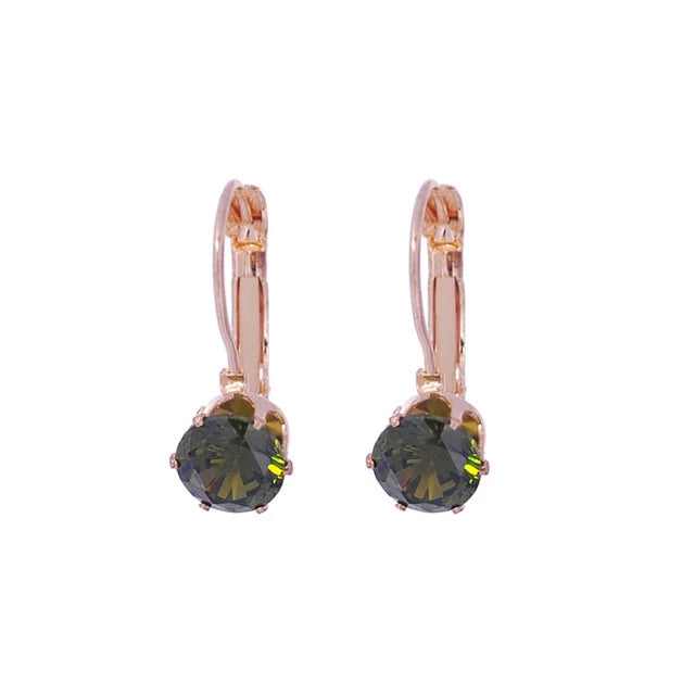 Fashion Cubic Zirconia Drop Hoop Earrings