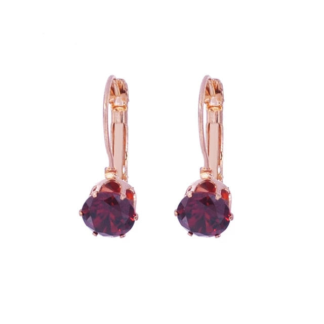 Fashion Cubic Zirconia Drop Hoop Earrings