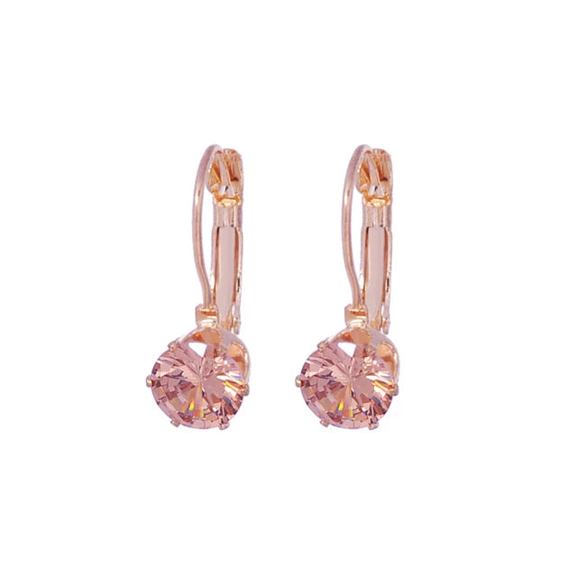 Fashion Cubic Zirconia Drop Hoop Earrings