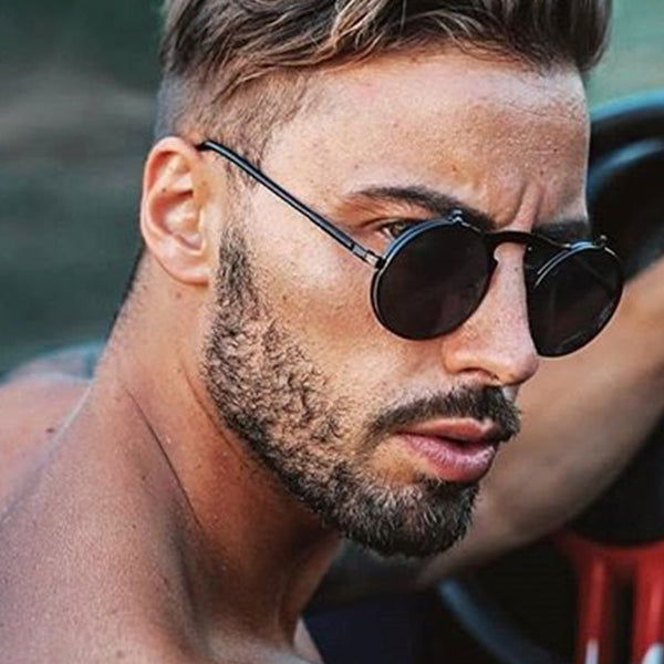 Vintage Circle Round Flip - Up Sunglasses