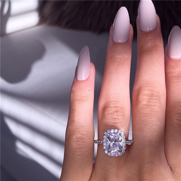 Sterling Silver 3ct Engagement Wedding Rings
